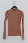 BASERANGE Long Sleeve T-Shirt TTML Collection Ribbed Cotton Portugal BAS-TTML-RB-WI23-MGH Rose Red